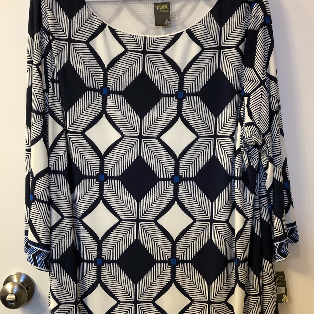 Brand New Plus Size Navy & White Shift Dress